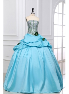 Sequins Blue New Quinceanera Gowns 2014