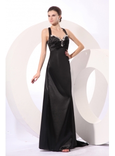 Sexy Black Long Formal Plus Size Prom Dress with Criss-cross