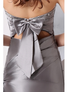 Silver A-line Sexy Evening Dress with Keyhole