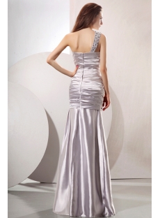 Spectacular Silver One Shoulder Sheath Celebrity Gown