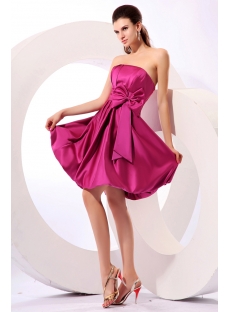 Strapless A-line Junior bubble Party Dress with Bow
