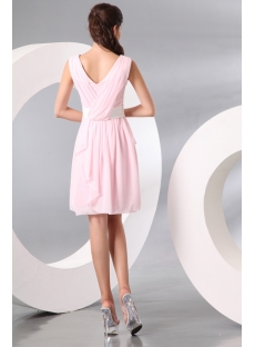 Timeless Pink Chiffon V-neckline Short Homecoming Dress