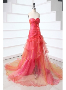 Timeless Sweetheart Long Colorful Prom Gown