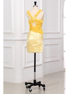 Yellow Flower Mini Junior Prom Dresses