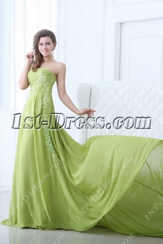 Attractive Green Chiffon Formal Evening Dress 2014