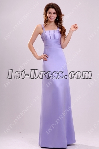Bright Lavender Straps Cheap Bridesmaid Dress