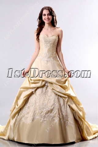 Elegant Champagne 2013 Bridal Gowns with Corset