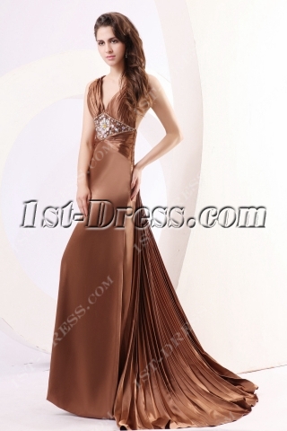 Exquisite Bronzed Open Back Celebrity Dress