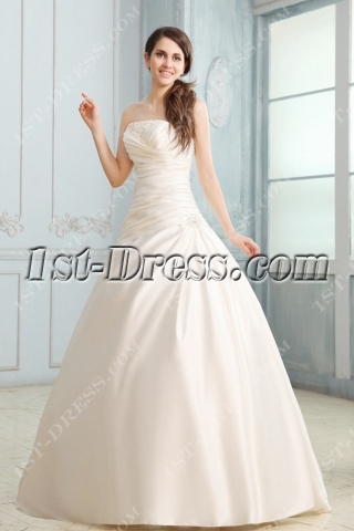 Fabulous Strapless A-line Satin Corset Wedding Dress
