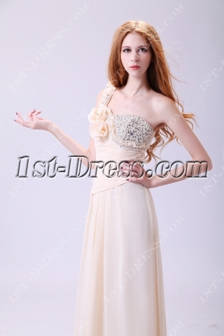 Terrific Champagne One Shoulder 2011 Prom Dress