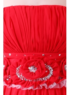 Brilliant Red Detachable Train Prom Dress 2014