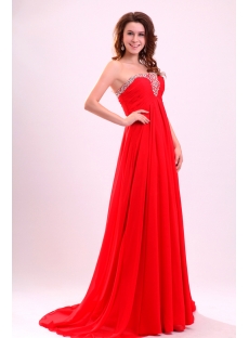 Brilliant Red Strapless Long Plus Size Prom Gown with Train