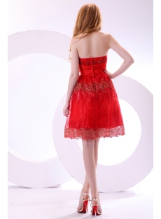 Charming Red Puffy Embroidery Sweet 16 Dress