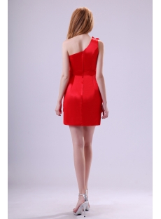Chic Chiffon Red One Shoulder Homecoming Dress