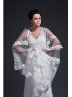 Chic Elegant Mature Lace Bridal Gowns with V-neckline