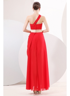Concise Red Chiffon Cocktail Dress