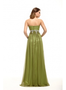 Dark Green Strapless A-line Long Prom Dress