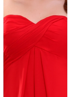 Dramatic Red Chiffon Prom Dress for Plus Size