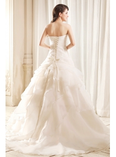 Dramatic Strapless A-line Wedding Dress with Corset