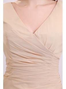 Elegant Champagne Chiffon Mother of Groom Dress with 3/4 Long Sleeves