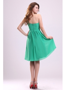 Elegant Green One Shoulder Bridesmaid Gown for Petite Girls