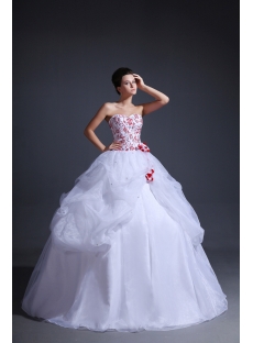 Exquisite 2014 Red Embroidery 15 anos Dresses with Sweetheart