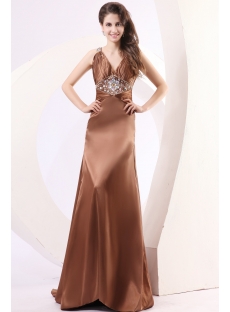 Exquisite Bronzed Open Back Celebrity Dress