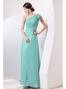 Exquisite Teal Blue 2014 Prom Dress One Shoulder