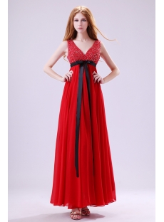 Fabulous Red Chiffon Plus Size Celebrity Dress