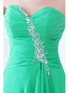 Fancy Green Flowing Sweetheart High-low 2014 Prom Dress