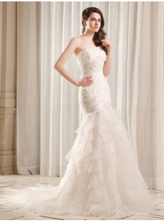 Flatter Strapless Long Trumpet Bridal Gown with Train