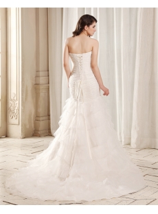 Flatter Strapless Long Trumpet Bridal Gown with Train