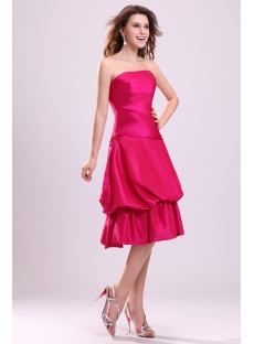 Glamorous Hot Pink Taffeta Bubble Short Quinceanera Gown
