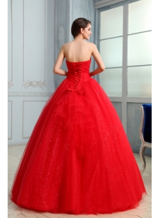Glamorous Red Jeweled Quinceanera Gown Dress