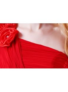 Graceful Red One Shoulder Prom Gown