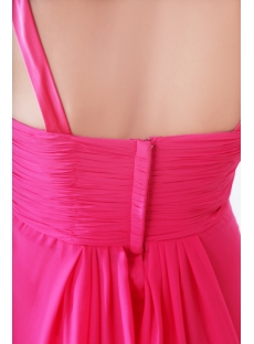 Hot Pink One Shoulder Evening Dress 2014 with Sash