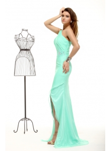 Ice Blue One Shoulder Sexy Evening Dresses