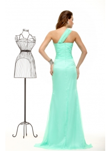 Ice Blue One Shoulder Sexy Evening Dresses