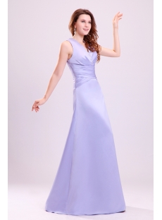 Lavender Modest V-neckline Graduation Dress for College