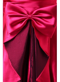 Lovely Burgundy One Shoulder Graduation Dress with Bow