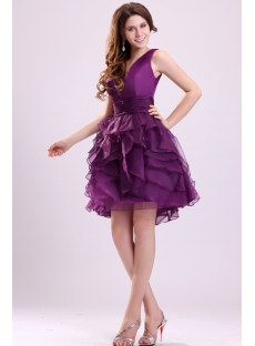 Lovely Grape Ruffle Short Sweet 16 Dress