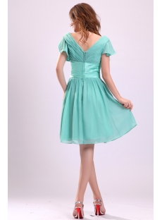 Lovely Sage Chiffon Butterfly Sleeves Cocktail Dress