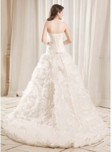 Luxurious Princess Wedding Dress 2014 with Flowers