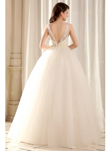 Modest Illusion Neckline Quinceanera Gown with V-Back