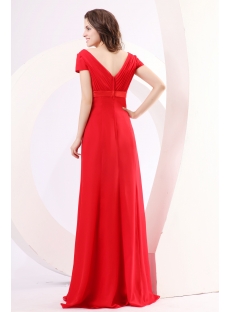 Modest Red Prom Dresses with Short Sleeves