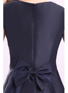 Navy Blue Modest Junior Prom Dresses with Cap Sleeves