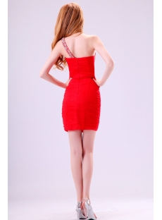One Shoulder Red Club Dresses for Curvy Girls