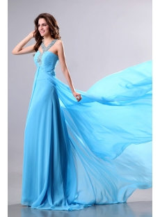 Perfect Flowing Blue Celebrity Dress