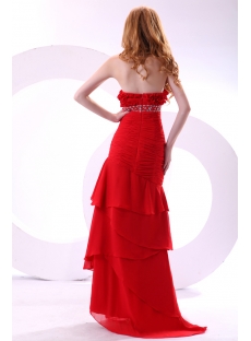 Pretty Red Chiffon Long Sheath Dama Dress