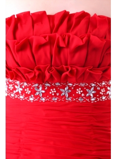 Pretty Red Chiffon Long Sheath Dama Dress